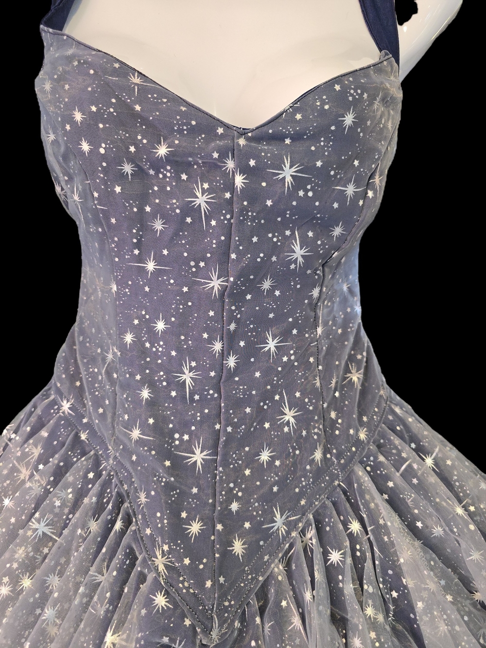 Custom Made Navy Starry Ball Gown | Evening Dress - Picture 2 of 9